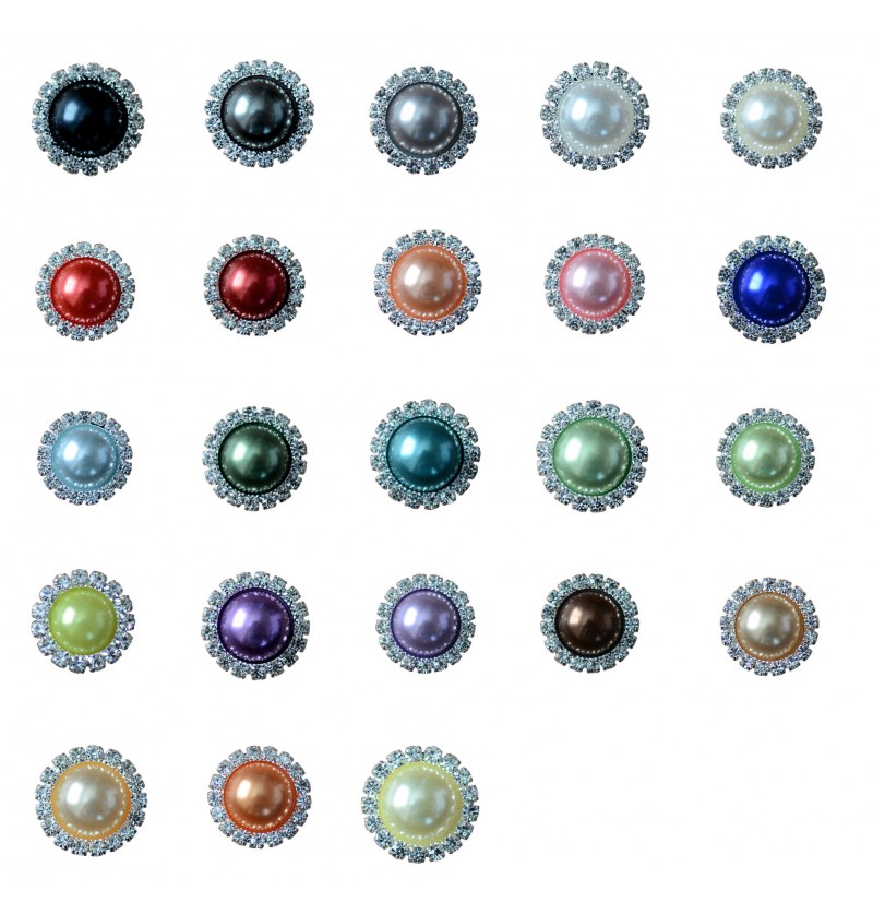 0.6 Pearl Rhinestone Buttons